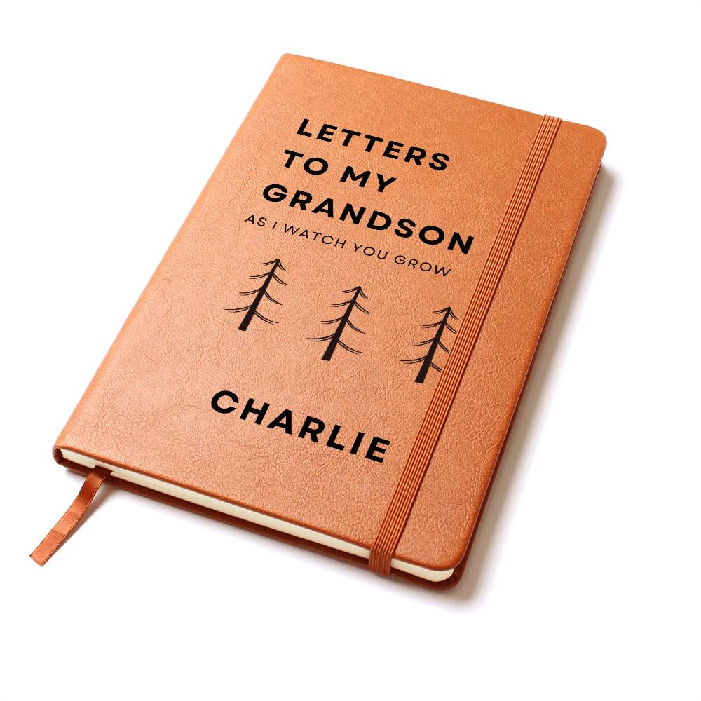 Letters to My Grandson Personalized Leather Journal – Grandson Gifts – view 9