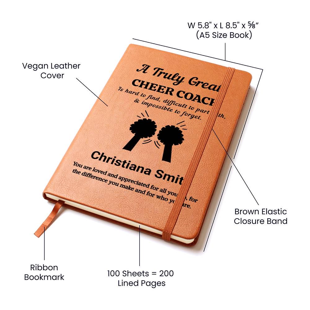 Cheer Coach Personalized Leather Journal – Coach Thank You Gift – view 4