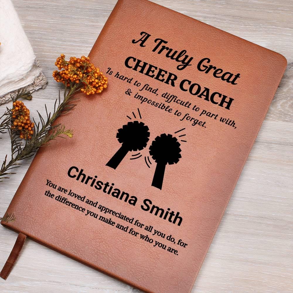 Cheer Coach Personalized Leather Journal – Coach Thank You Gift