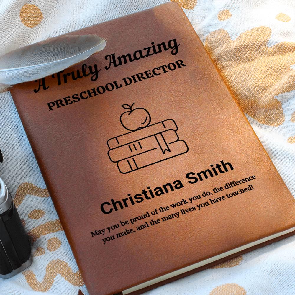 Preschool Director Personalized Leather Journal– Director Appreciation – view 8