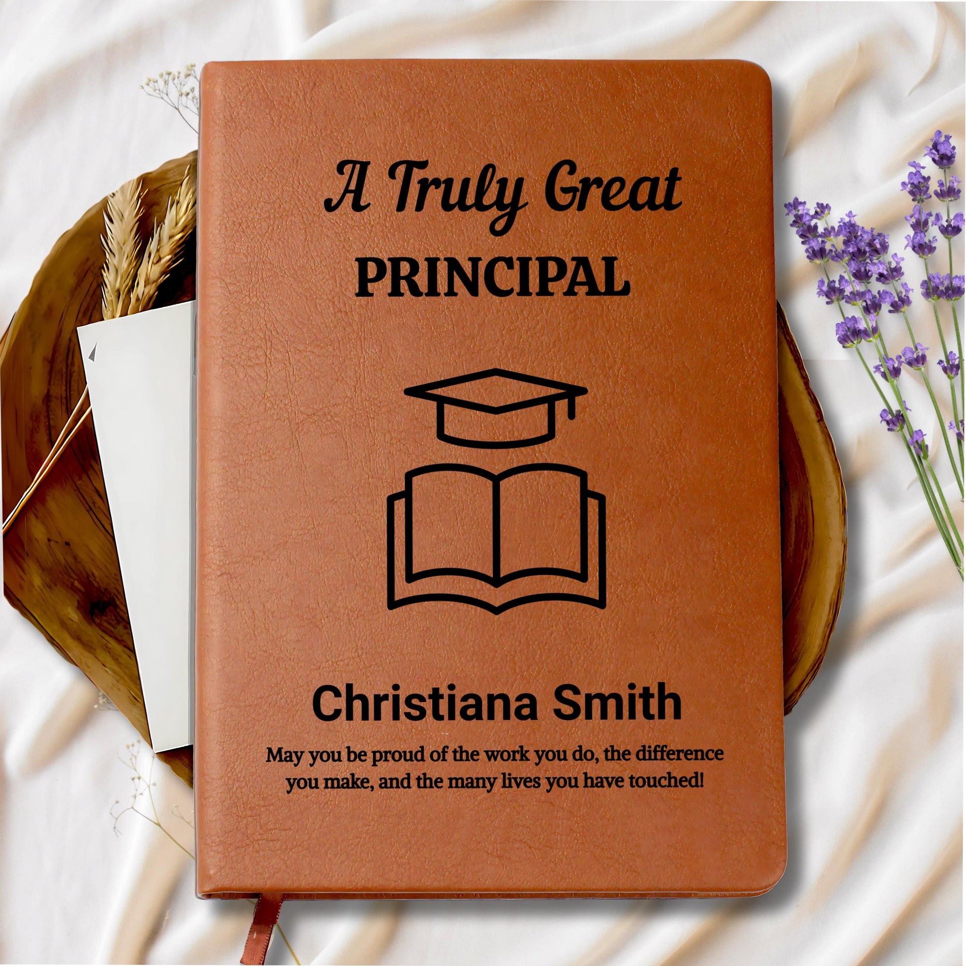 Principal Personalized Leather Journal – Thank You or Retirement Gift – view 10