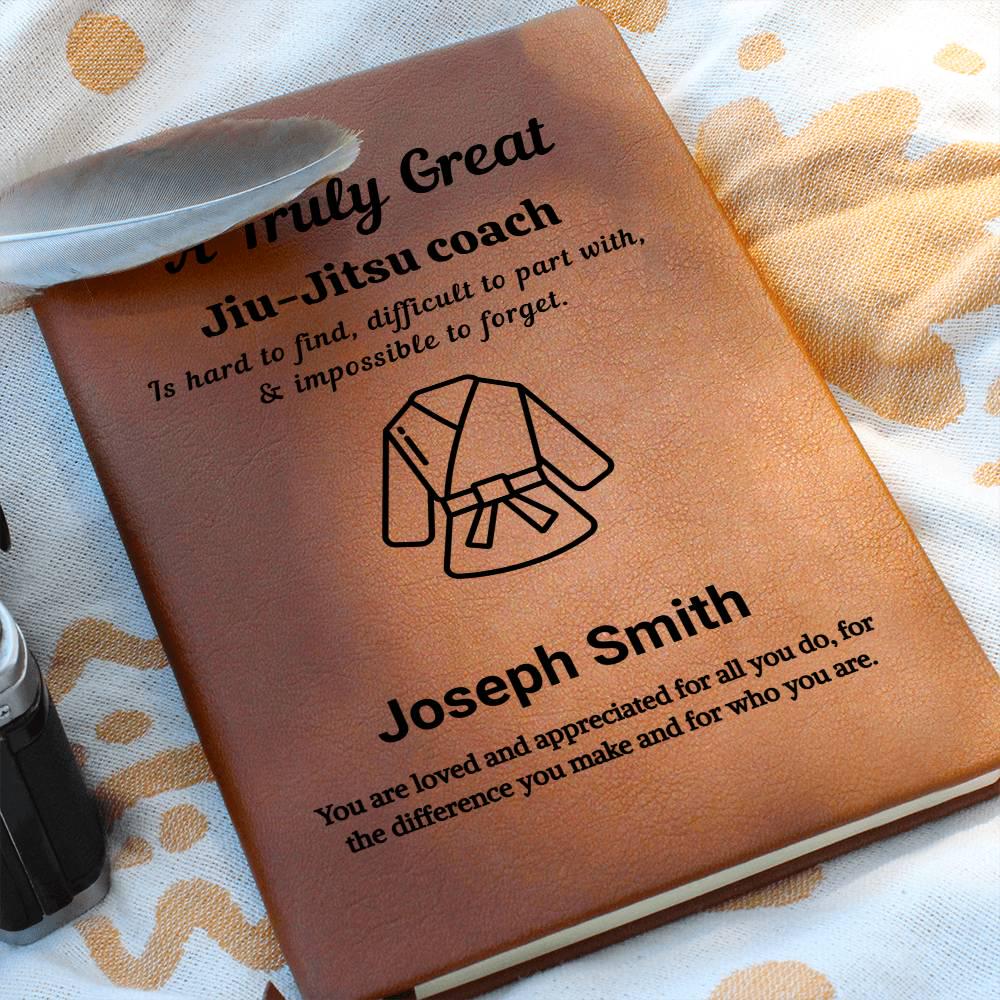 Jiu Jitsu Coach Personalized Leather Journal – Martial Arts Gift – view 9