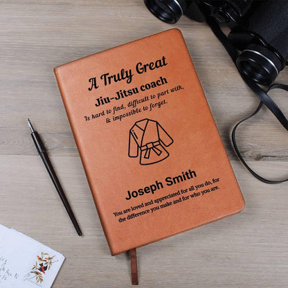 Jiu Jitsu Coach Personalized Leather Journal – Martial Arts Gift – view 6