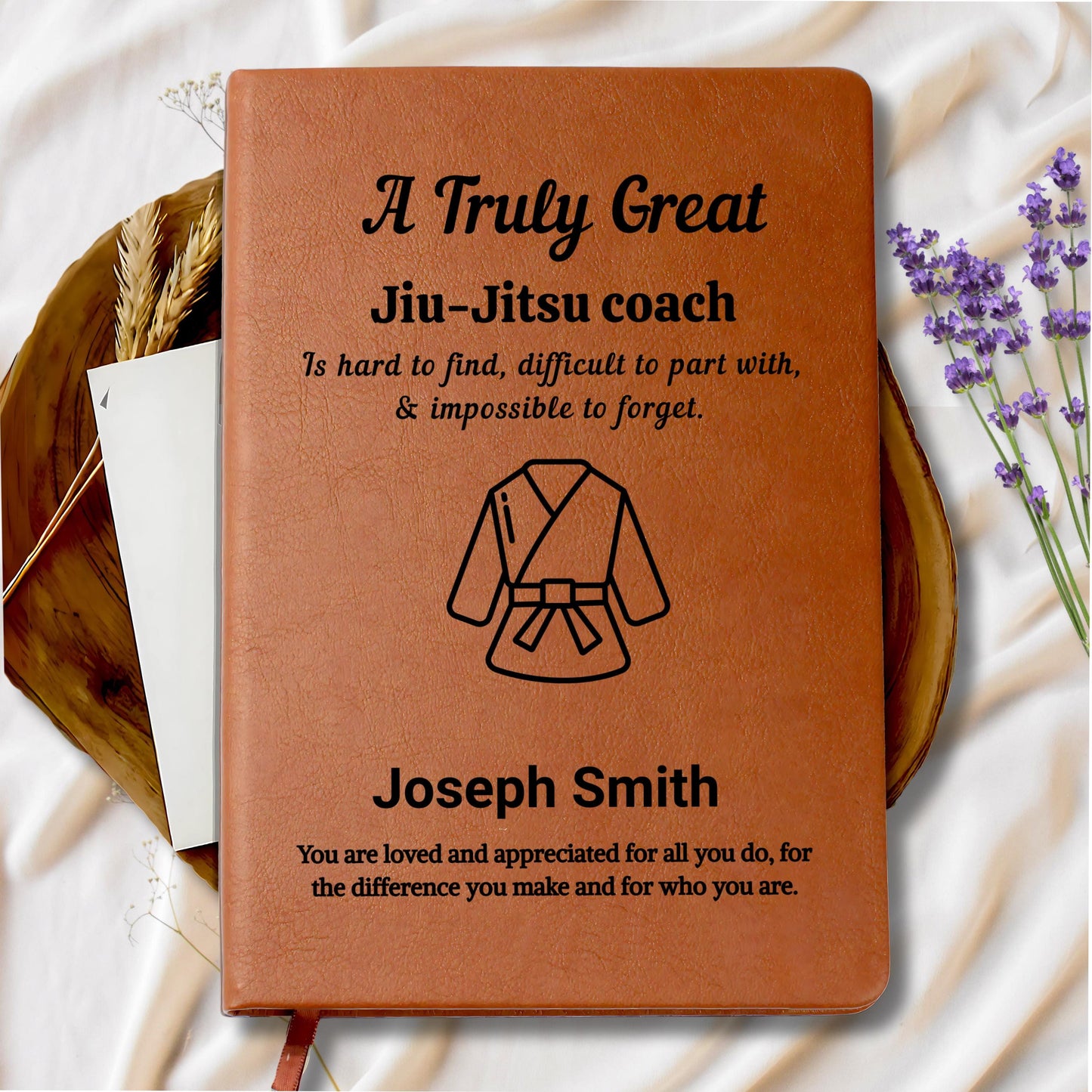 Jiu Jitsu Coach Personalized Leather Journal – Martial Arts Gift – view 8