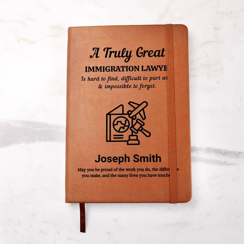 Immigration Lawyer Gift Personalized Leather Journal – view 6