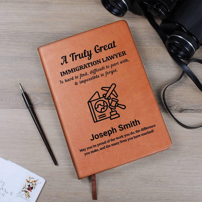 Immigration Lawyer Gift Personalized Leather Journal – view 10