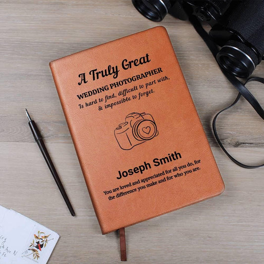 Wedding Photographer Gift Personalized Leather Journal – view 2