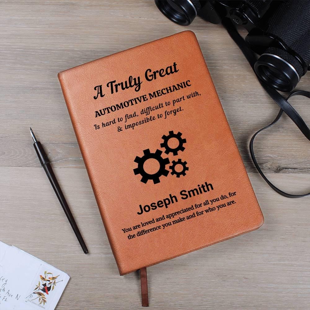Automotive Mechanic Gift Personalized Leather Journal – view 2