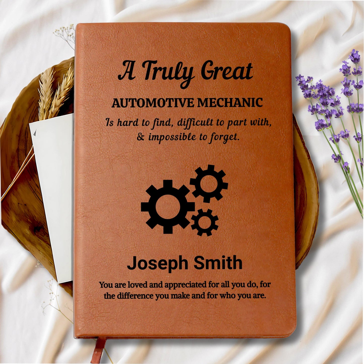 Automotive Mechanic Gift Personalized Leather Journal – view 9