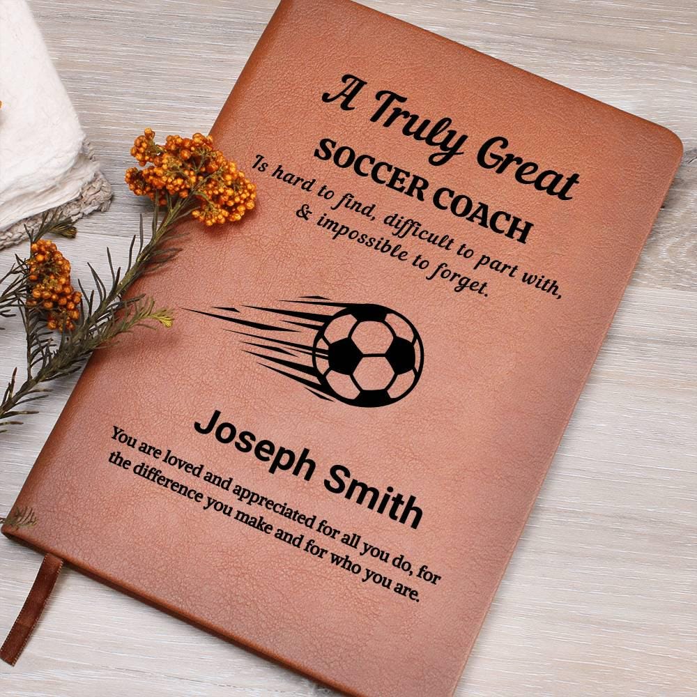Soccer Coach Gift Personalized Leather Journal – Thank You Gift