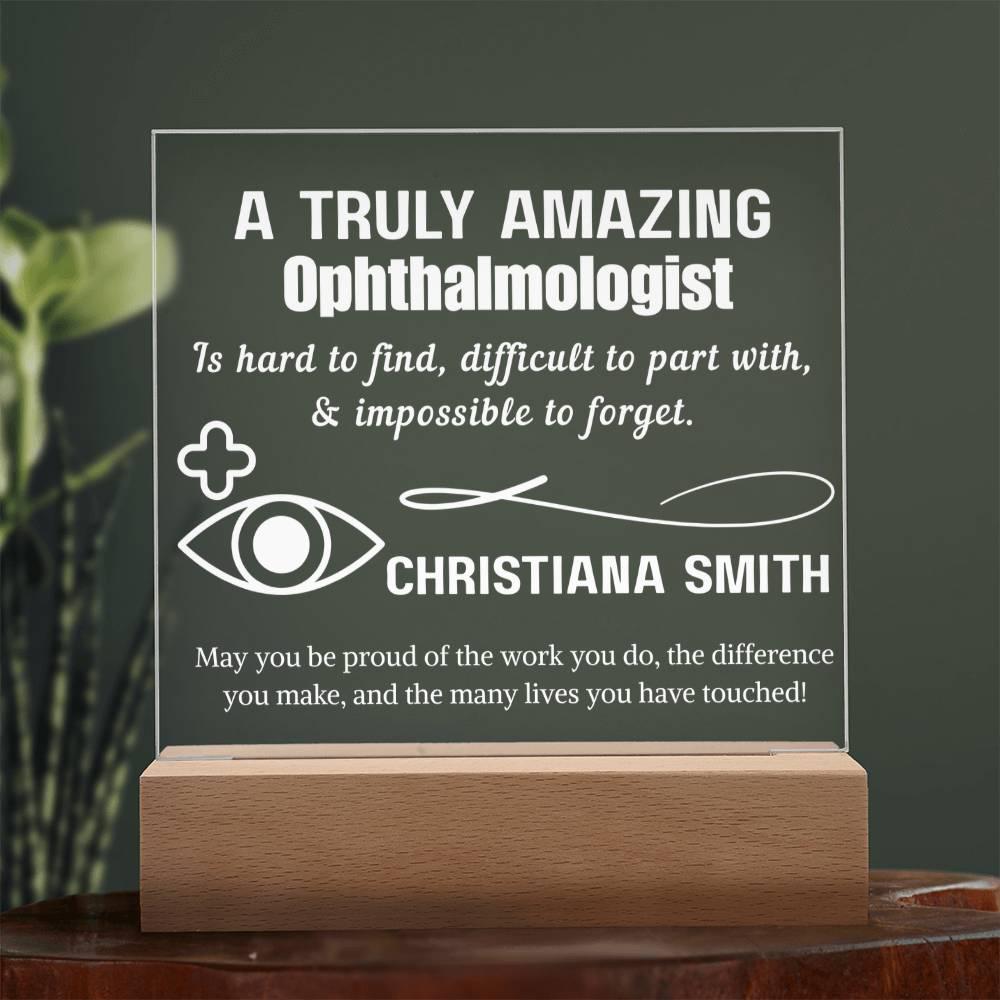 Personalized Ophthalmologist Light Sign: Acrylic Eye Doctor Gift – view 2