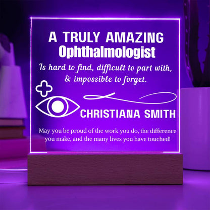 Personalized Ophthalmologist Light Sign: Acrylic Eye Doctor Gift – view 3