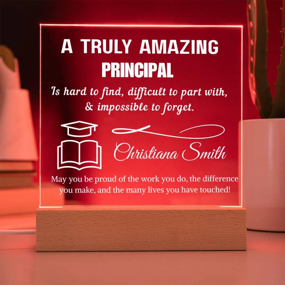 Personalized Principal Appreciation Plaque: Acrylic LED Light – view 7