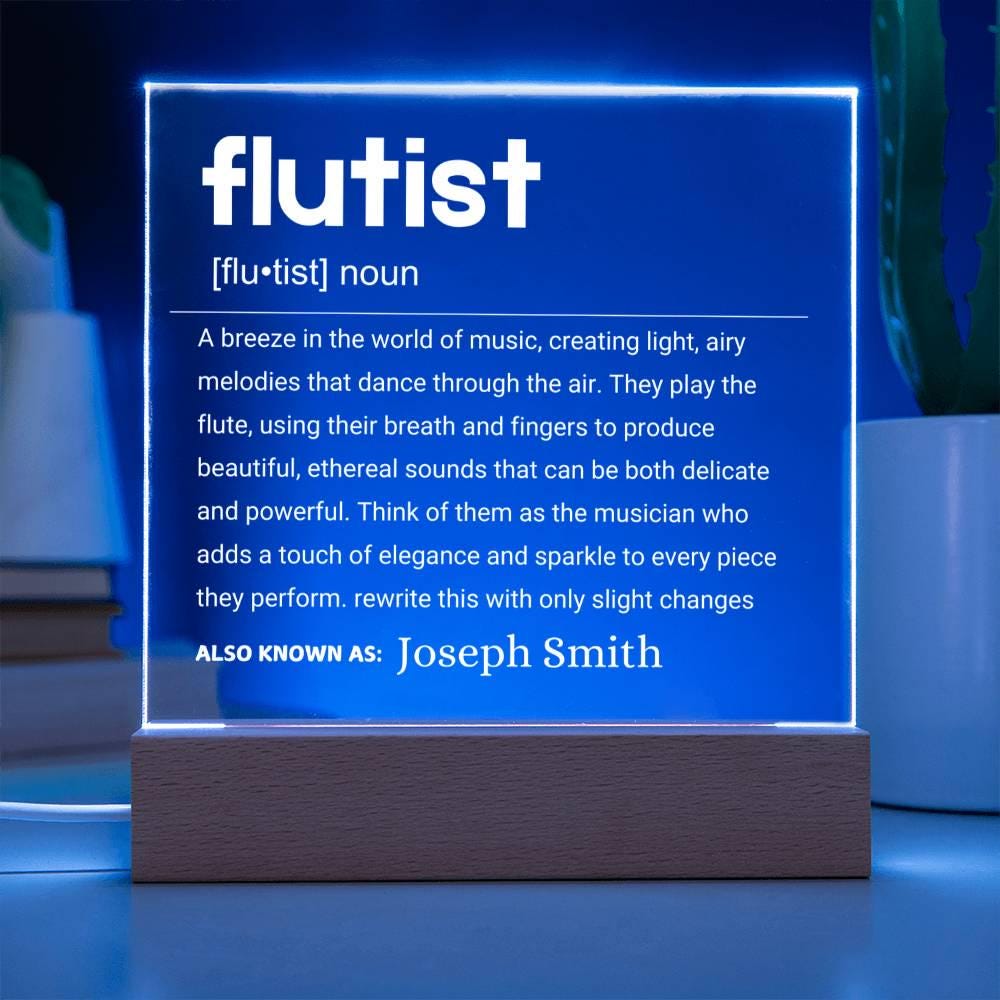 Flutist Gift Personalized LED Acrylic Plaque – Gift for Flute Player – view 8