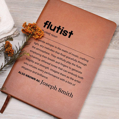 Personalized Flutist Vegan Leather Journal: Gift for Flute Player – view 9