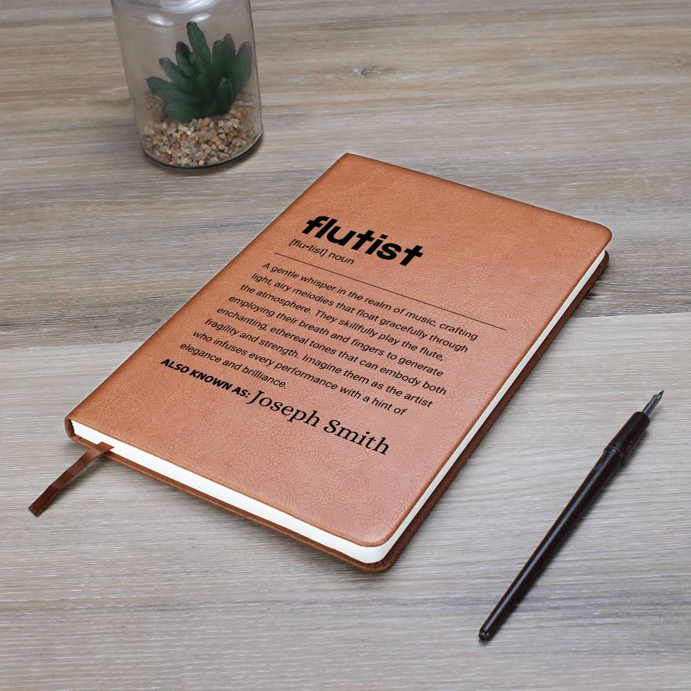 Personalized Flutist Vegan Leather Journal: Gift for Flute Player – view 8