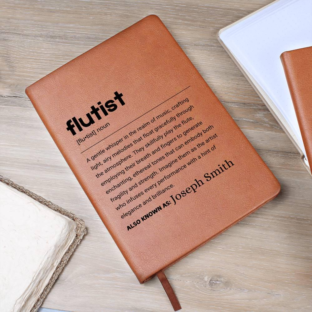 Personalized Flutist Vegan Leather Journal: Gift for Flute Player – view 5