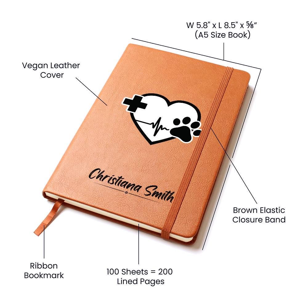 Personalized Veterinarian Doctor Journal: Vegan Leather Vet Gift – view 4