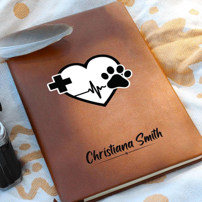 Personalized Veterinarian Doctor Journal: Vegan Leather Vet Gift