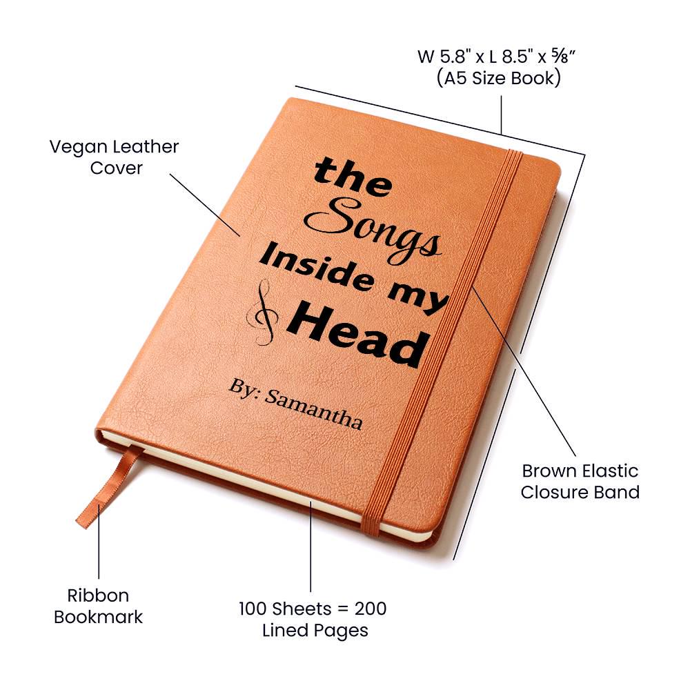 Personalized Leather Songwriting Journal: Custom Lyrics Notebook – view 4