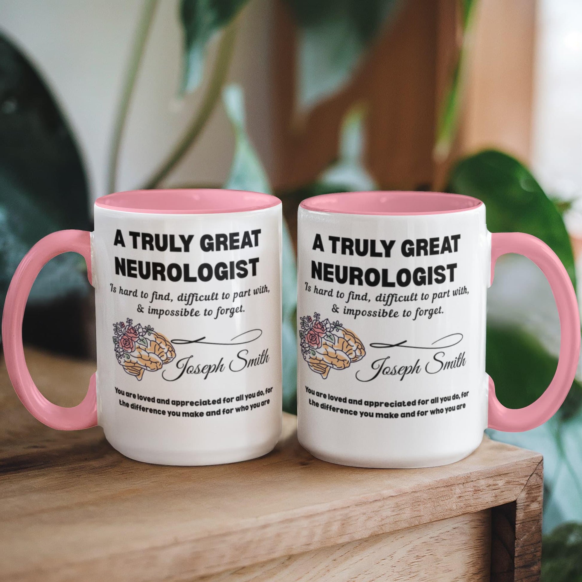 Neurologist Gift Personalized Color Accent Mug – Brain Doctor Gift – view 8