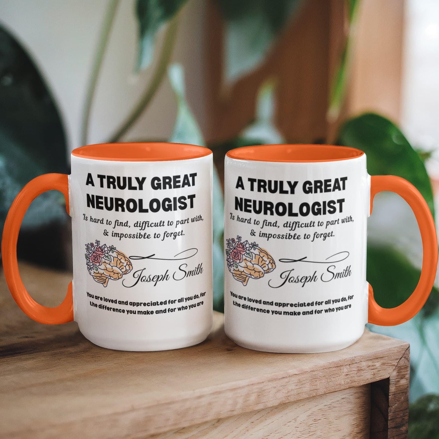 Neurologist Gift Personalized Color Accent Mug – Brain Doctor Gift – view 5