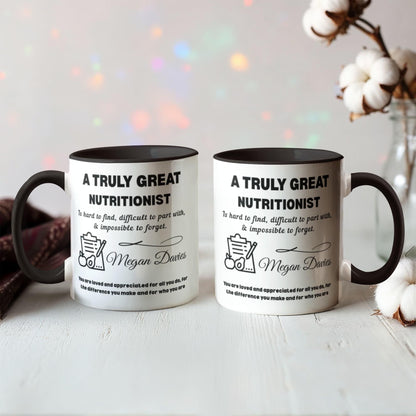 Nutritionist Personalized Color Accent Mug – or Appreciation Gift – view 5