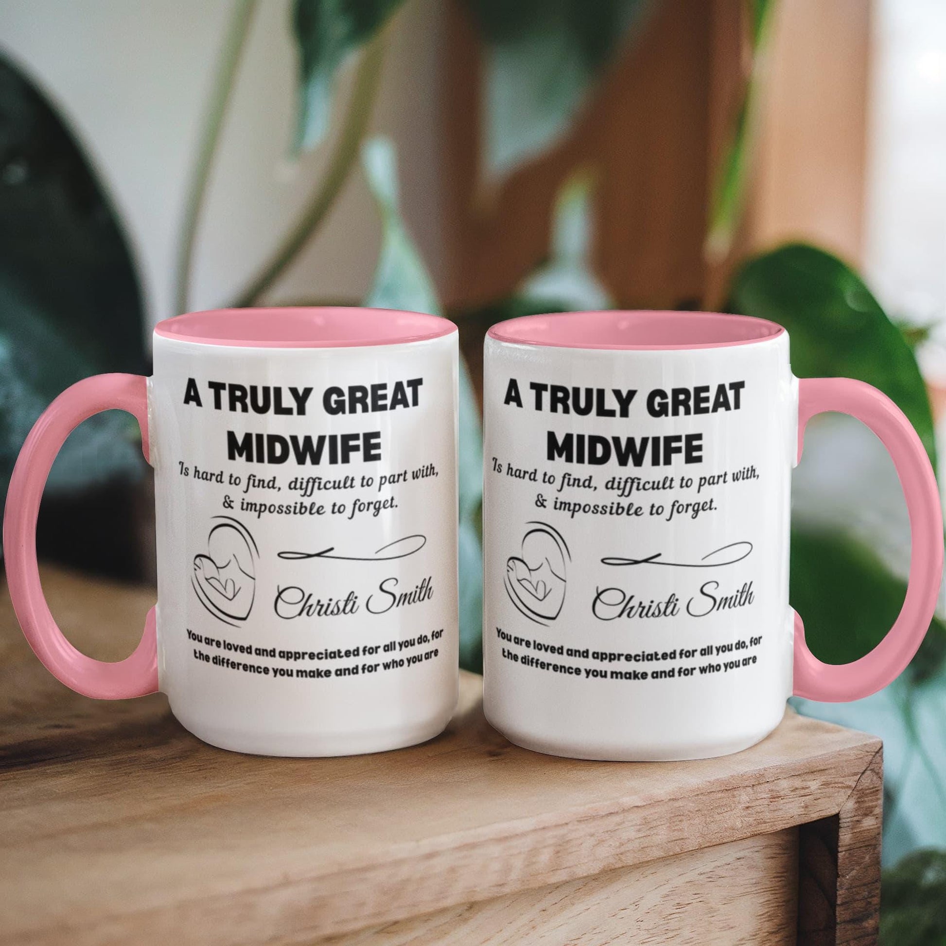 Personalized Midwife Color Accent Mug – Labor and Delivery Nurse Gift – view 6