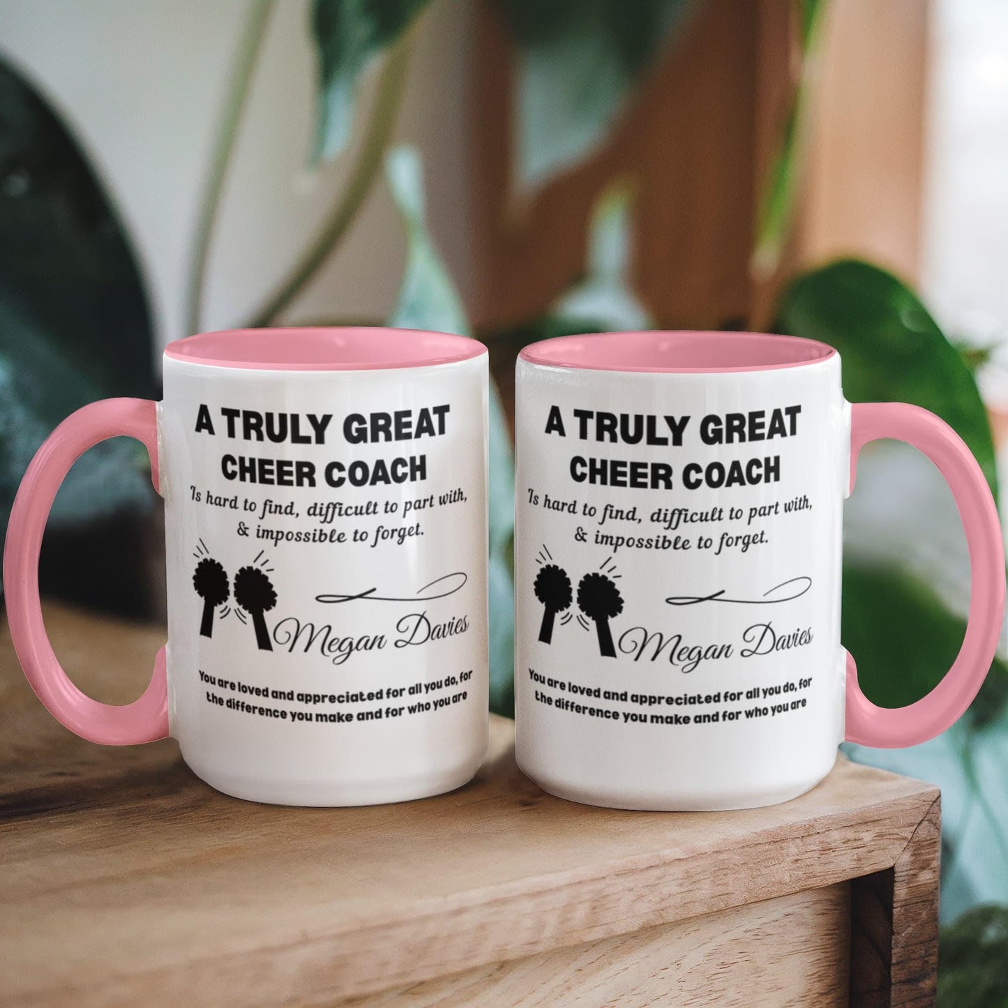 Cheer Coach Personalized Color Accent Mug – Coach Thank You Gift – view 6