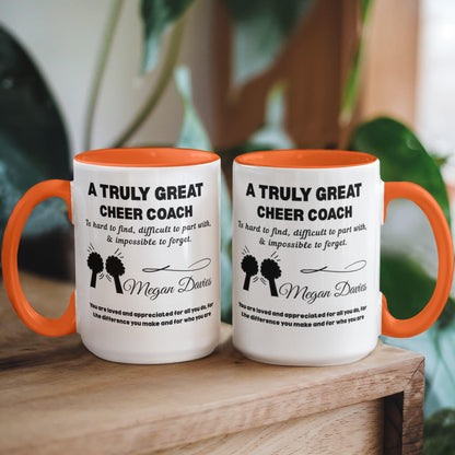 Cheer Coach Personalized Color Accent Mug – Coach Thank You Gift – view 7