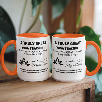 Yoga Teacher Personalized Color Accent Mug – Yogi – view 8