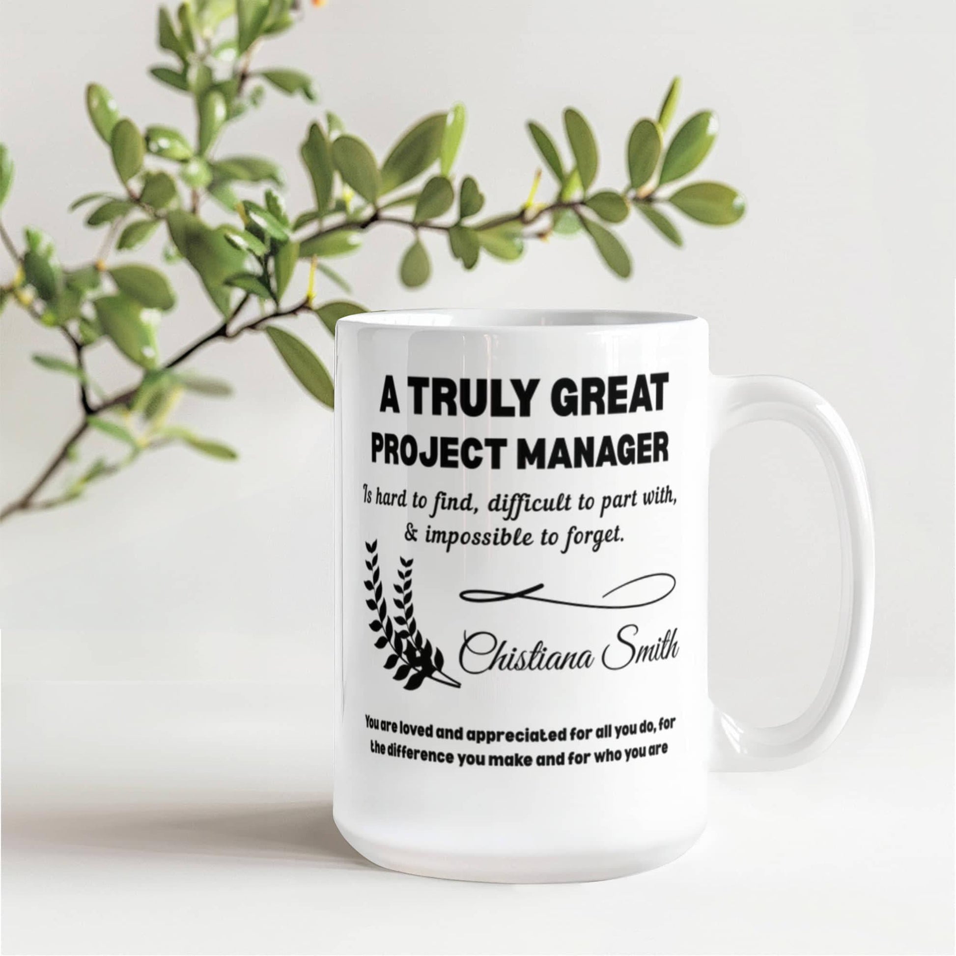 Project Manager Personalized Color Accent Mug – Thank you Gifts – view 9