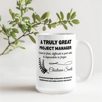 Project Manager Personalized Color Accent Mug – Thank you Gifts – view 9