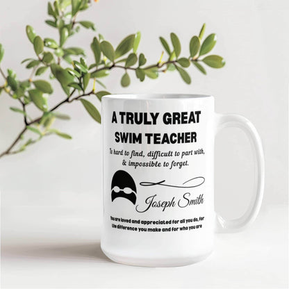 Swim Teacher Gift Personalized Color Accent Mug – Swimming Gifts – view 10