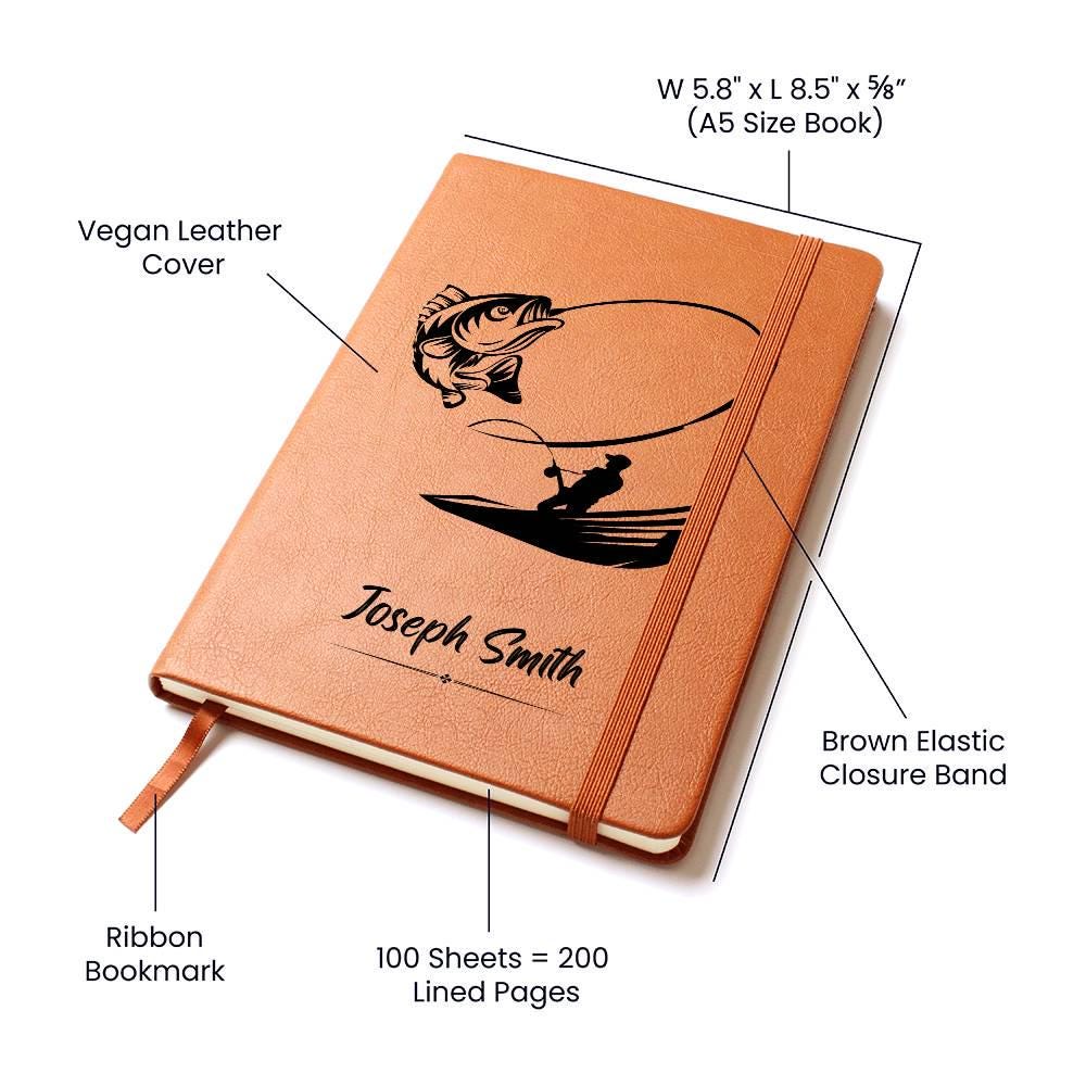 Fishing Log Book – Personalized Leather Fishing Journal – view 4