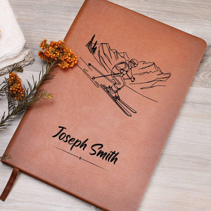 Custom Leather Ski Journal – Personalized Ski Notebook Gift for Skier – view 10