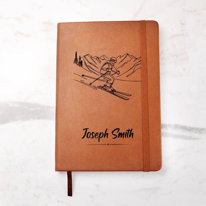 Custom Leather Ski Journal – Personalized Ski Notebook Gift for Skier – view 2