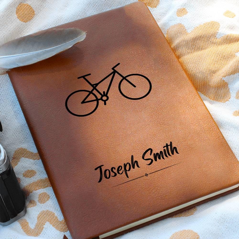 Bicycle Personalized Leather Journal – Gift for Cyclist