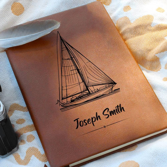 Personalized Sailing Vegan Leather Journal – Gift for Sailor
