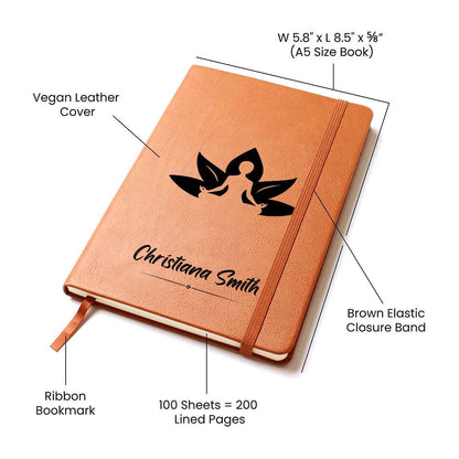 Personalized Leather Yoga Journal – Yoga Instructor Gift – Yogini – view 3