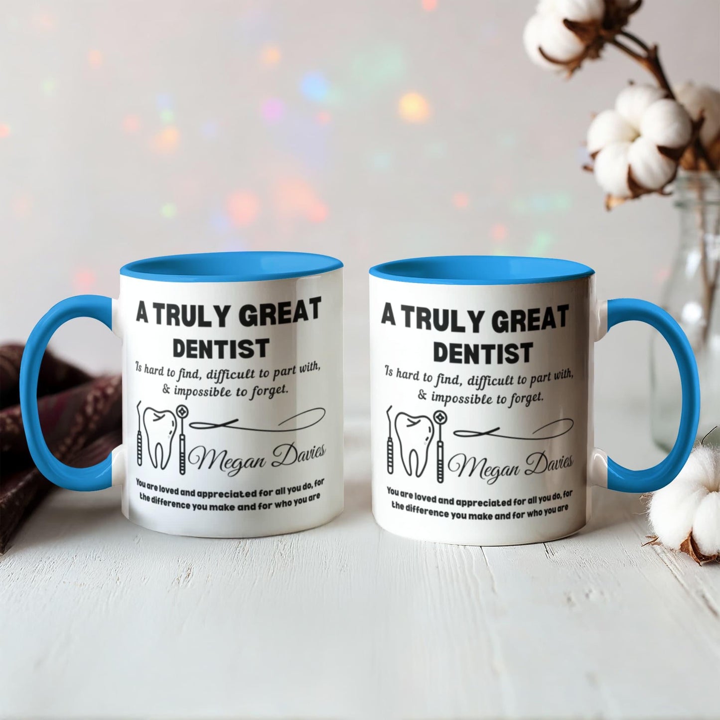 Personalized Dentist Color Accent Mug – Christmas Gift – view 5