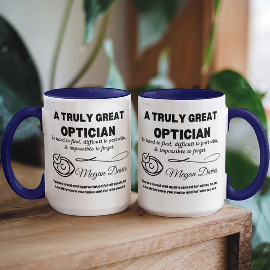 Personalized Optician Color Accent Mug – Eye Doctor Gift – view 2