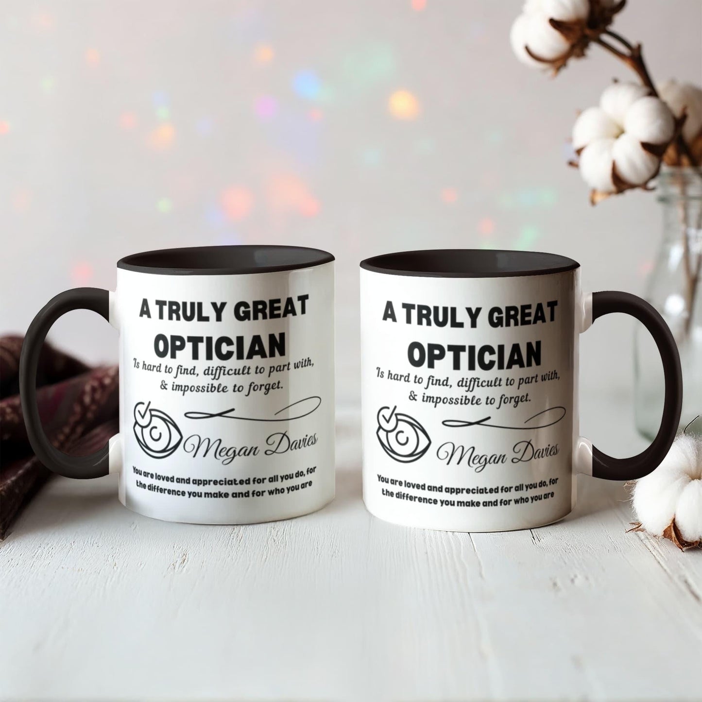 Personalized Optician Color Accent Mug – Eye Doctor Gift – view 8