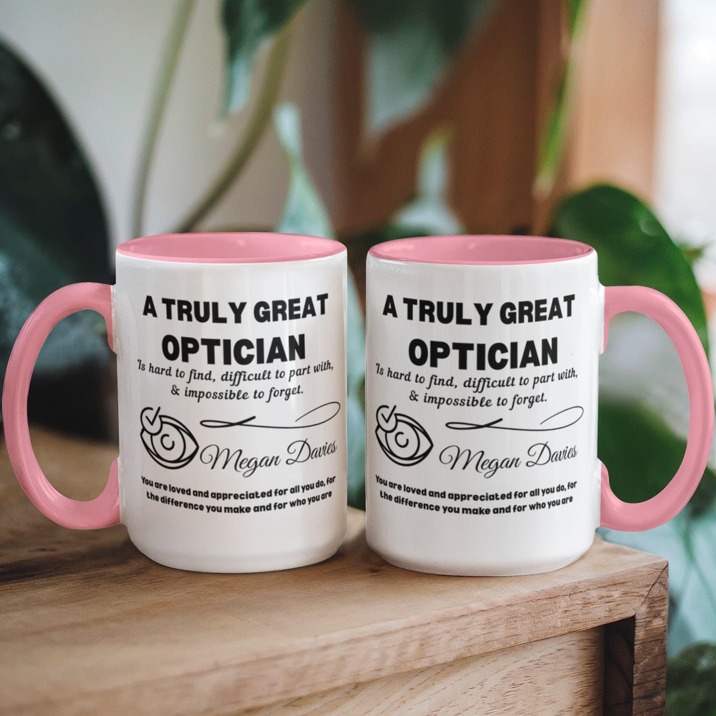 Personalized Optician Color Accent Mug – Eye Doctor Gift – view 5