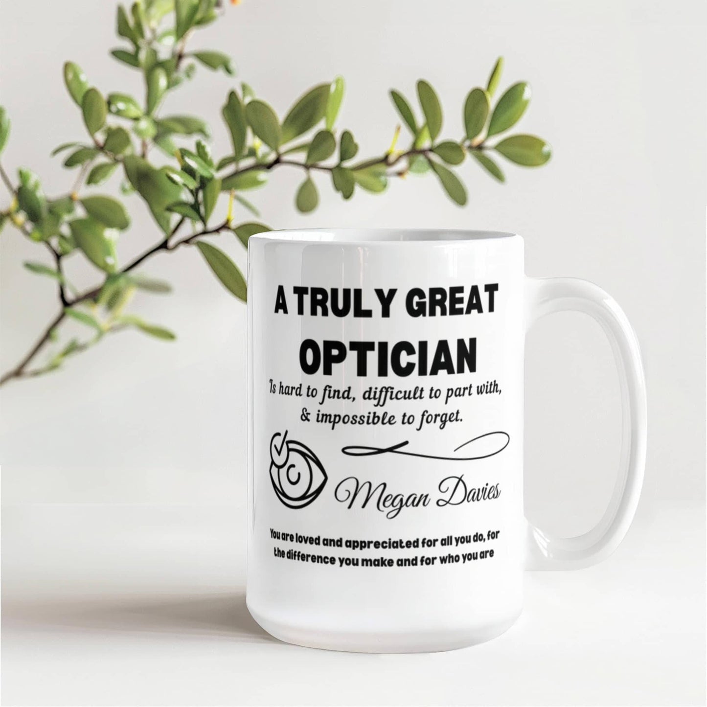 Personalized Optician Color Accent Mug – Eye Doctor Gift – view 9