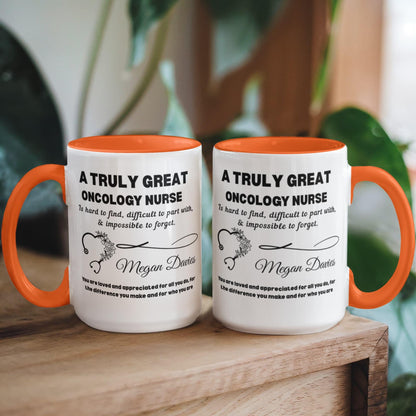 Personalized Oncology Nurse Gift Color Accent Mug – Onc Nurse – view 6