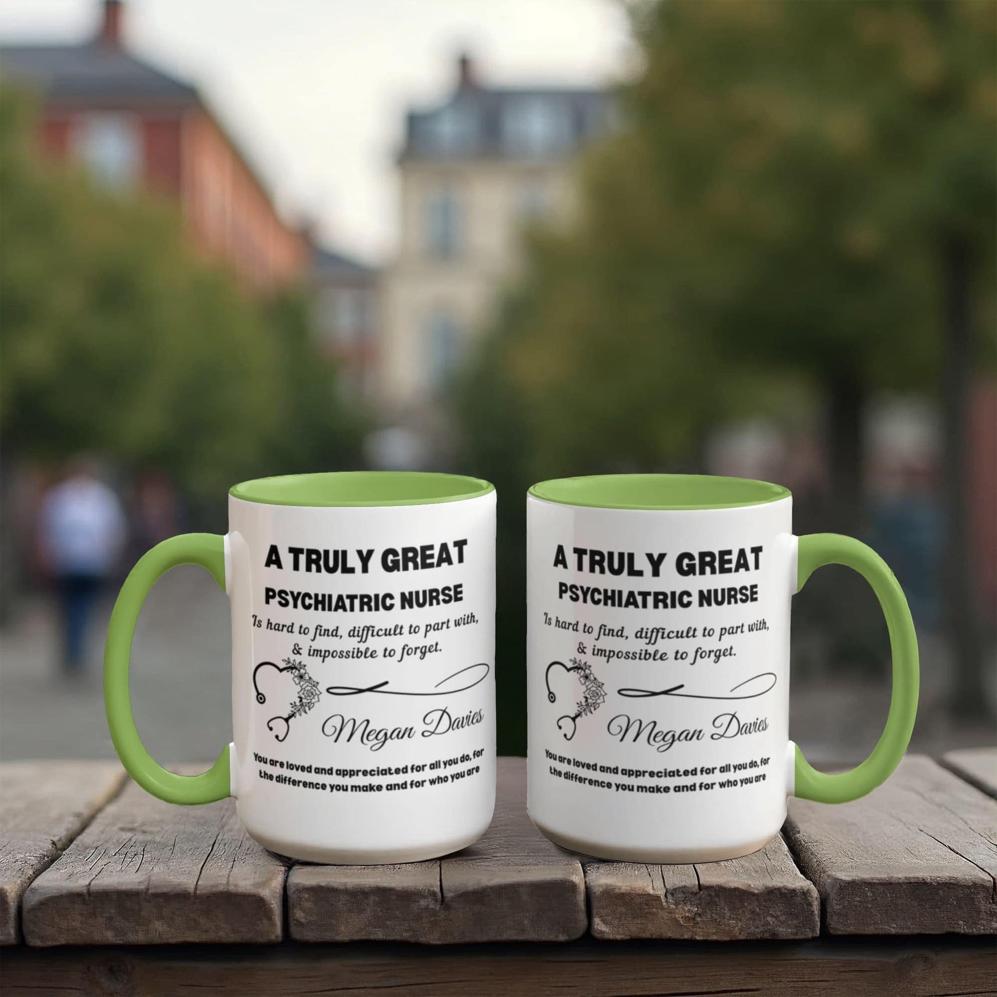 Psychiatric Nurse Personalized Color Accent Mug – view 4