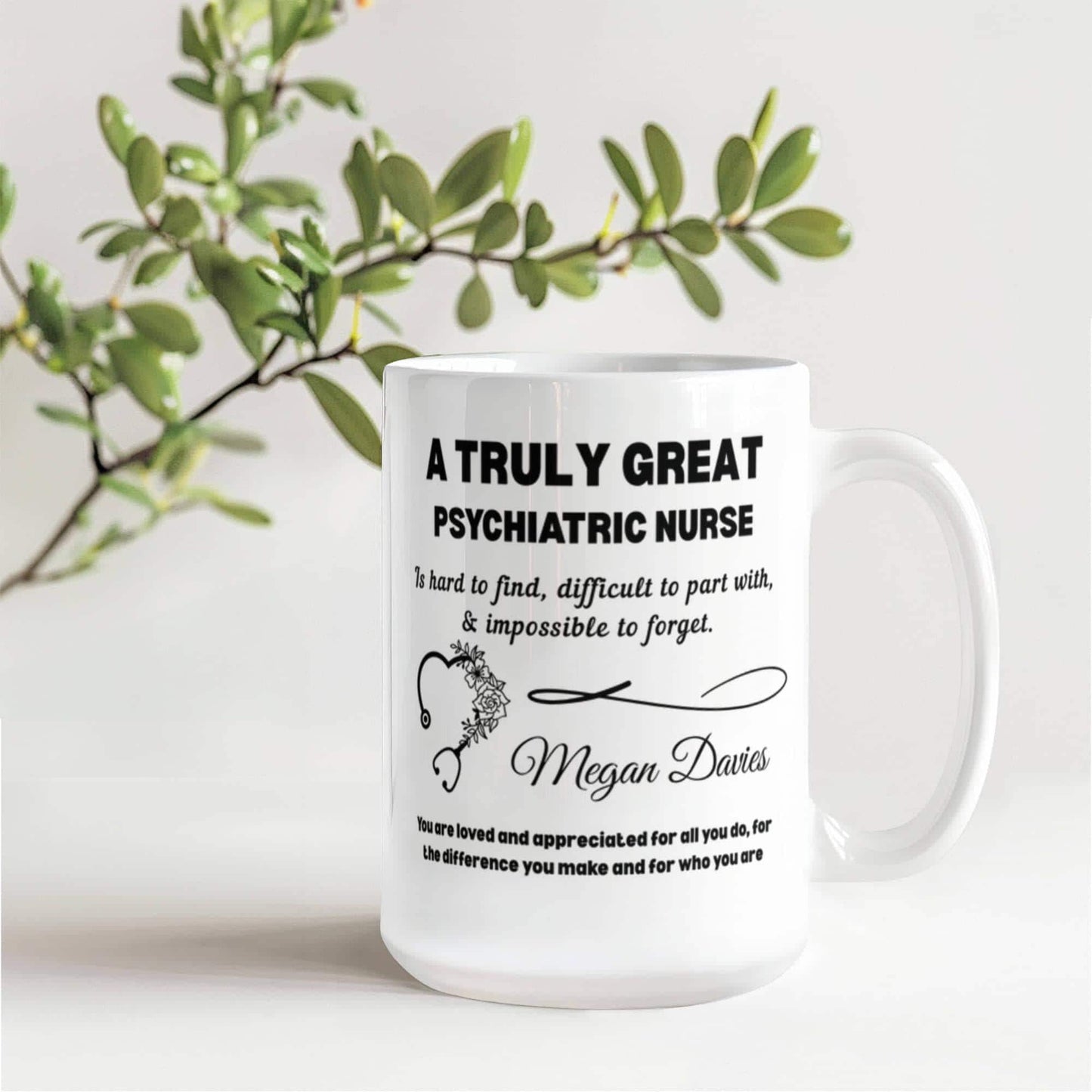 Psychiatric Nurse Personalized Color Accent Mug – view 9