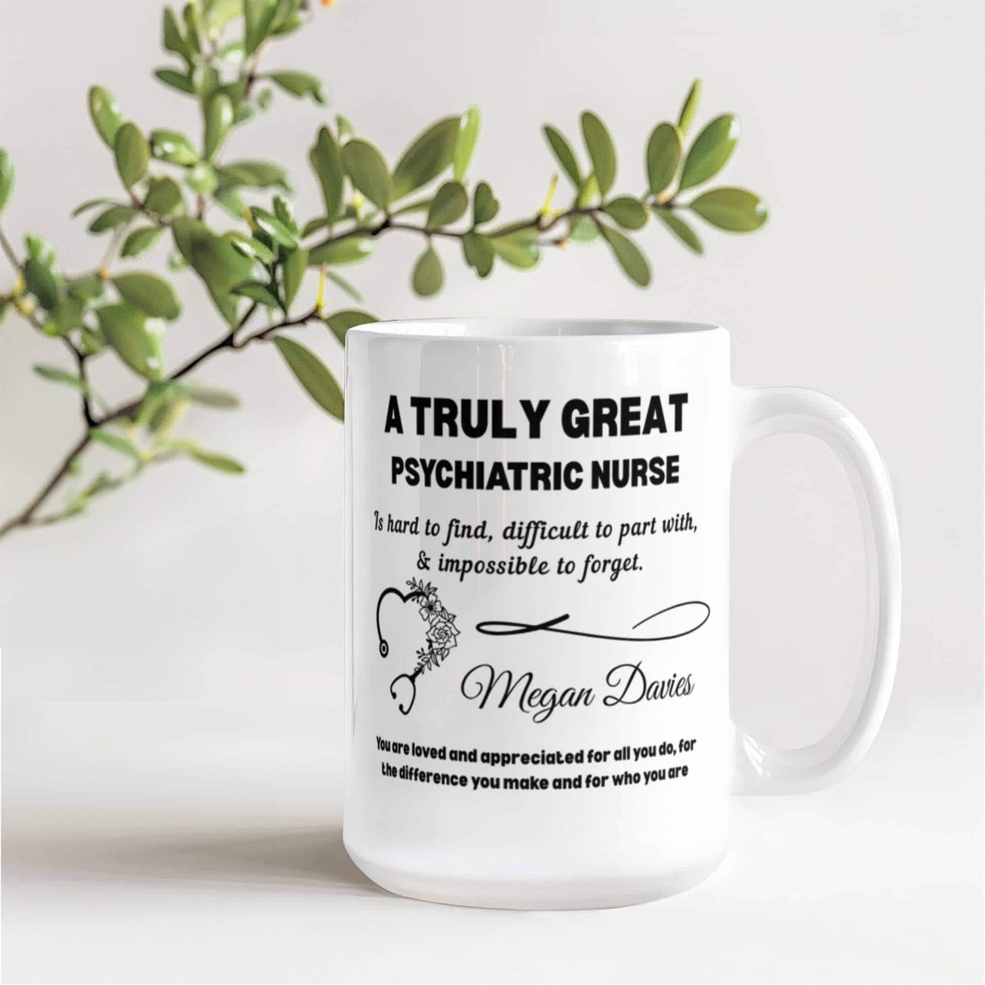 Psychiatric Nurse Personalized Color Accent Mug – view 9