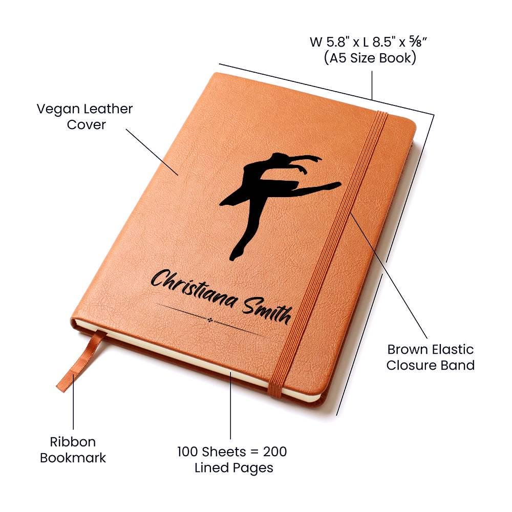 Personalized Leather Dance Journal – Ballet Dancer Gift – view 3